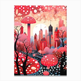 Shanghai, Illustration In The Style Of Pop Art 1 Canvas Print