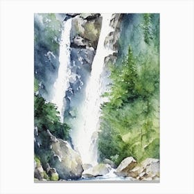 Cascade D Ars, France Water Colour  Canvas Print