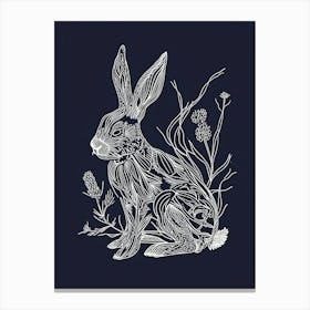 Harlequin Rabbit Minimalist Illustration 2 Canvas Print