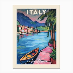 Lake Como Italy 6 Fauvist Painting  Travel Poster Canvas Print