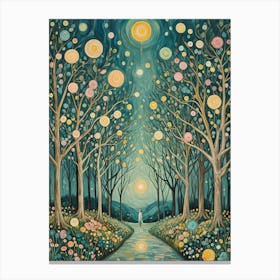 Glowing Trees In The Forest Canvas Print