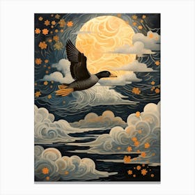 Duck 2 Gold Detail Painting Canvas Print
