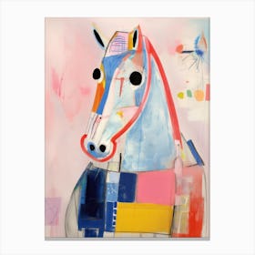 Playful Illustration Of Horse For Kids Room 3 Canvas Print