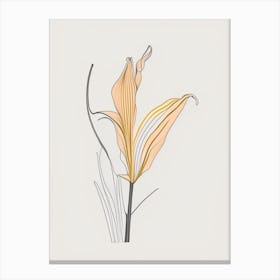 Lilium Floral Minimal Line Drawing 1 Flower Canvas Print