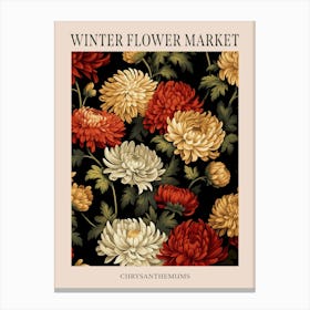 Chrysanthemums 1 Winter Flower Market Poster Canvas Print