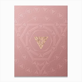 Geometric Gold Glyph on Circle Array in Pink Embossed Paper n.0024 Canvas Print