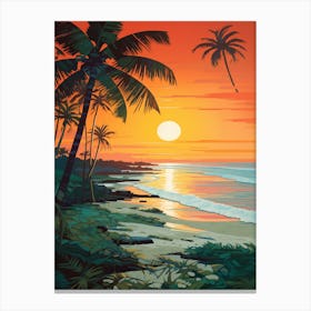 Sunkissed Painting Of Colva Beach Goa India 1 Canvas Print