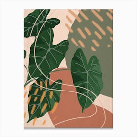 Abstract Shapes Philodendron Plant Canvas Print