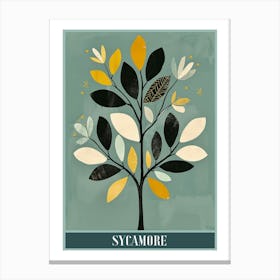 Sycamore Tree Flat Illustration 2 Poster Canvas Print