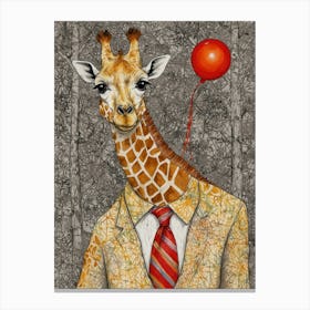 Giraffe In Suit 5 Canvas Print