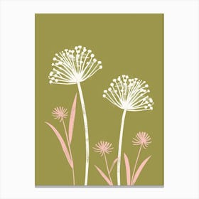 Pink & Green Queen Annes Lace 1 Canvas Print