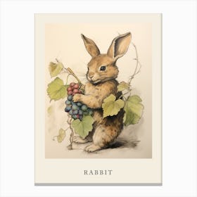 Beatrix Potter Inspired  Animal Watercolour Rabbit 7 Canvas Print