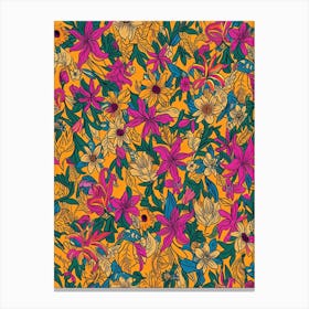 Aster Amaze London Fabrics Floral Pattern 3 Canvas Print