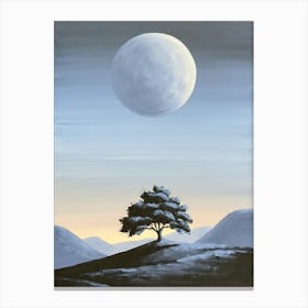 Full Moon Over A Tree 1 Canvas Print