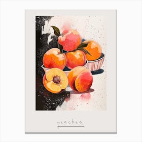 Abstract Art Deco Peach Explosion 1 Poster Canvas Print