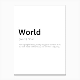 World Definition Meaning Canvas Print