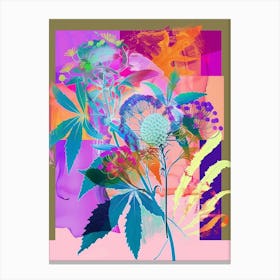 Queen Anne S Lace 3 Neon Flower Collage Canvas Print