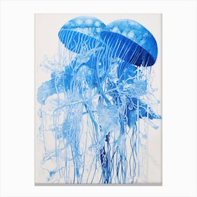 Portuguese Man Of War Jellyfish Watercolour 2 Canvas Print