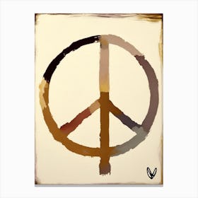 Peace And Love Symbol Abstract Painting Canvas Print