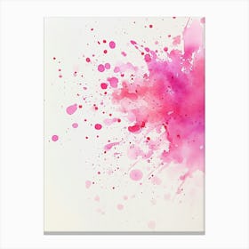 Abstract Watercolor Painting Of A White Background With Flecks Of Pink Paint Scattered Throughout Canvas Print