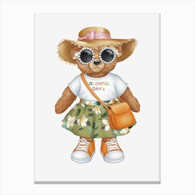 Teddy Bear.Cool-Bear-Doll-Sublimation-Bundle Canvas Print