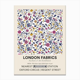 Poster Lavender Loom London Fabrics Floral Pattern 4 Canvas Print