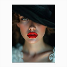 Portrait Of A Woman In A Hat 3 Canvas Print