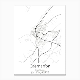 Caernarfon,United Kingdom Minimalist Map Canvas Print