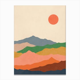 Boho Mountain Minimalist Print Canvas Print