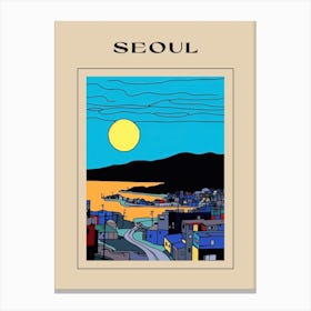 Minimal Design Style Of Seoul, South Korea 4 Poster Canvas Print