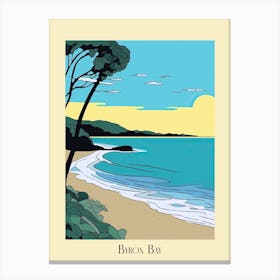 Poster Of Minimal Design Style Of Byron Bay, Australia 6 Canvas Print