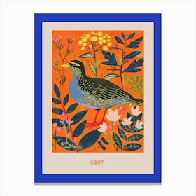 Spring Birds Poster Coot 1 Canvas Print