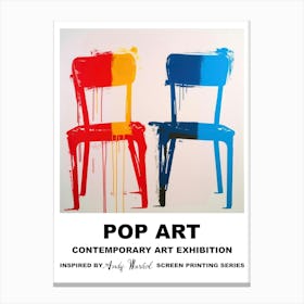 Poster Chairs Pop Art 7 Canvas Print