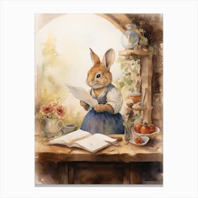 Bunny Crafting Luck Rabbit Prints Watercolour 3 Canvas Print
