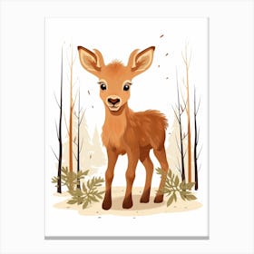 Baby Animal Illustration  Moose 3 Canvas Print