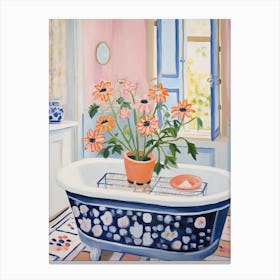 A Bathtube Full Of Anemone In A Bathroom 2 Canvas Print