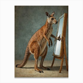 Kangaroo In The Mirror Canvas Print