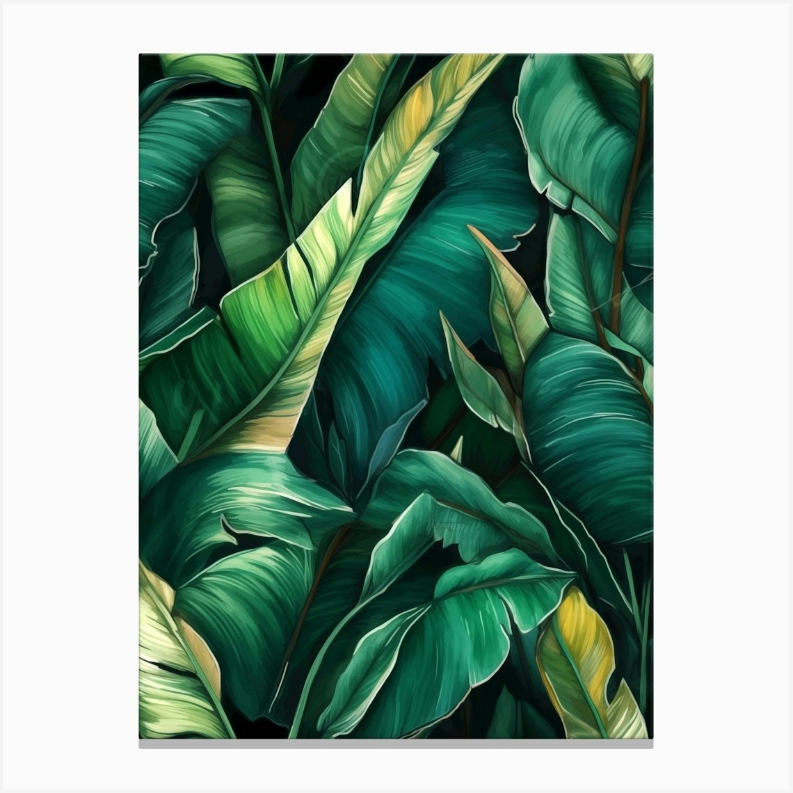 Tropical Leaves Wallpaper Canvas Print by JBJart Justyna Jaszke