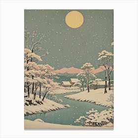 Full Moon In The Snow Canvas Print