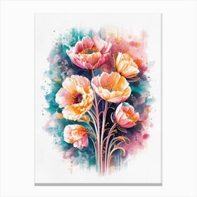 Watercolor Floral Painting Canvas Print