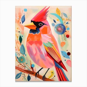 Pink Scandi Cardinal 2 Canvas Print