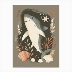 Muted Pastel Seascape Shark 3 Canvas Print