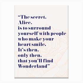 Wonderland Alice Quote Canvas Print
