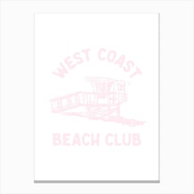 West Coast Beach Club - Light Pink Canvas Print