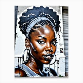 Graffiti Mural Of Beautiful Black Woman 329 Canvas Print