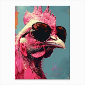 Rooster In Sunglasses Canvas Print