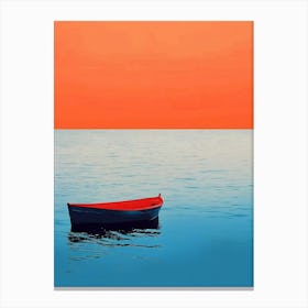 Boat At Sunset Canvas Print