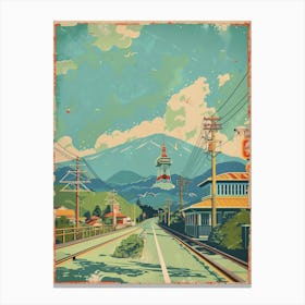 Japan Road Travel Retro Canvas Print