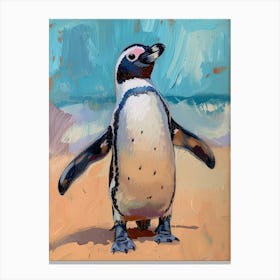Galapagos Penguin Kangaroo Island Penneshaw Colour Block Painting 2 Canvas Print