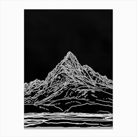 Beinn Mhanach Mountain Line Drawing 1 Canvas Print